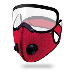Cycling  Face  Mask Goggles Mask Outdoor Anti-fog Dust-proof Breathable Mask Red (with eye mask)
