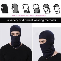 Outdoor Ski Motorcycle Cycling Balaclava Full Face Mask Neck Cover Ultra Thin black_adjustable