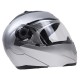 105 Full Face Helmet Electromobile Motorcycle Transparent Lens Protective Helmet Silver XL