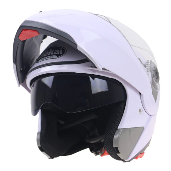 105 Full Face Helmet Electromobile Motorcycle Transparent Lens Protective Helmet White L