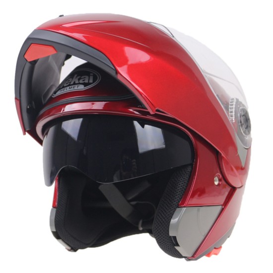 105 Full Face Helmet Electromobile Motorcycle Transparent Lens Protective Helmet White XL