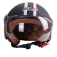 3/4 Helmet Motorcycle Scooter Helmet 3/4 Open Face Halmet Motocross Vintage Helmet Matte black_One size 56-60cm