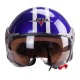3/4 Helmet Motorcycle Scooter Helmet 3/4 Open Face Halmet Motocross Vintage Helmet blue_One size 56-60cm