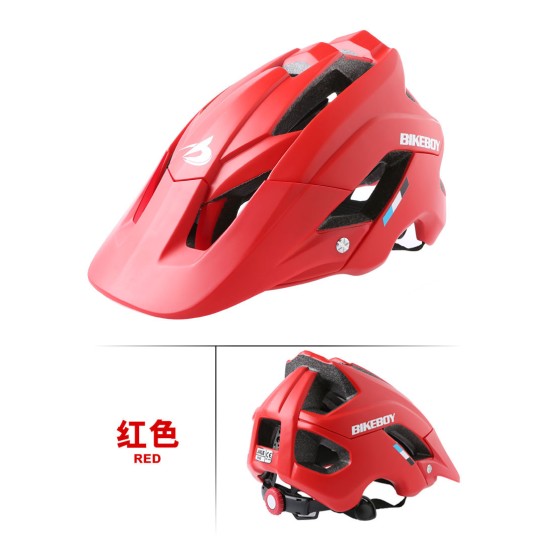 Bikeboy Bicycle Mountain Bike Helmet Riding Integrally Molded Bicycle Highway Men And Women Safe Accessories Equipment red_Free size