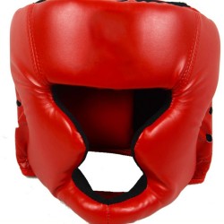 Closed Full-Face Boxing Protection Gear Headgear Head Guard Trainning Helmet for Muay Thai Kickboxing red