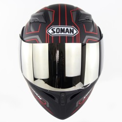 Cool Unisex Double Lens Flip-up Motorcycle Helmet Off-road Safety Helmet Line red with tea  lens_L