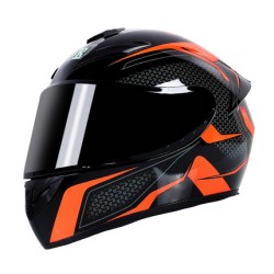 Motorcycle Helmet cool Modular Moto Helmet With Inner Sun Visor Safety Double Lens Racing Full Face the Helmet Moto Helmet Orange Arrow_L