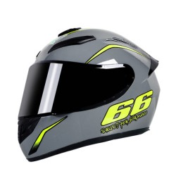 Motorcycle Helmet cool Modular Moto Helmet With Inner Sun Visor Safety Double Lens Racing Full Face the Helmet Moto Helmet Knight Cement Grey 66_L