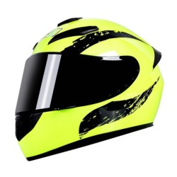 Motorcycle Helmet cool Modular Moto Helmet With Inner Sun Visor Safety Double Lens Racing Full Face the Helmet Moto Helmet Cavaliers Yellow Pistons_L