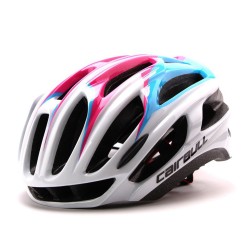 Ultralight Racing Cycling Helmet with Sunglasses Intergrally molded MTB Bicycle Helmet Mountain Road Bike Helmet Pink_L (57-63CM)