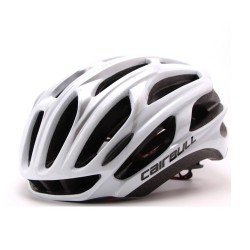 Ultralight Racing Cycling Helmet with Sunglasses Intergrally molded MTB Bicycle Helmet Mountain Road Bike Helmet white_M (54-58CM)