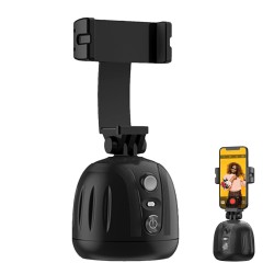 360 Rotation Follow-up Gimbal Stabilizer Monopod Build-in 1200mah Battery Face Recognition Tracking Gimbal Holder Black