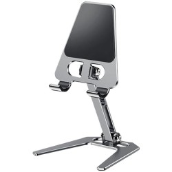 Metal Tablet Stand Mobile Phone Holder Folding Bracket Ergonomic Angles Adjustable Non-slip Desk Stand Silver