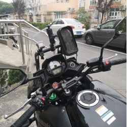Motorcycle Mobile Phone Bracket GPS Navigation Holder for KAWASAKI Versys650 15-19 black
