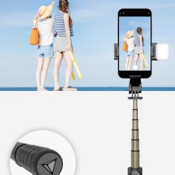 Portable Mini Q10s Selfie  Stick 10 M Wireless Remote Control Design Integrated Multi-function Bluetooth-compatible Tripod Q11S Rod + Fill Light 76CM