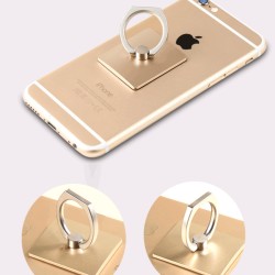Portable Universal Metal Finger Ring Phone Holder - 360° Rotating Bracket for iPhone Samsung, Gold