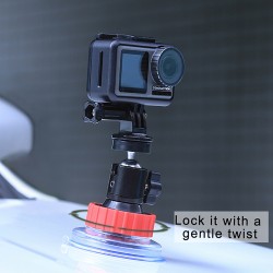 ULANZI U-50 Action Camera Sucker Holder Car Holder Mount Glass Suction Cup Bracket for GoPro DJI Osmo Action red