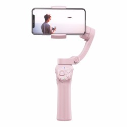 Universal Foldable Pocket-sized Handheld Gimbal Stabilizer for 11 Pro XS MAX Smartphone  Standard suit pink