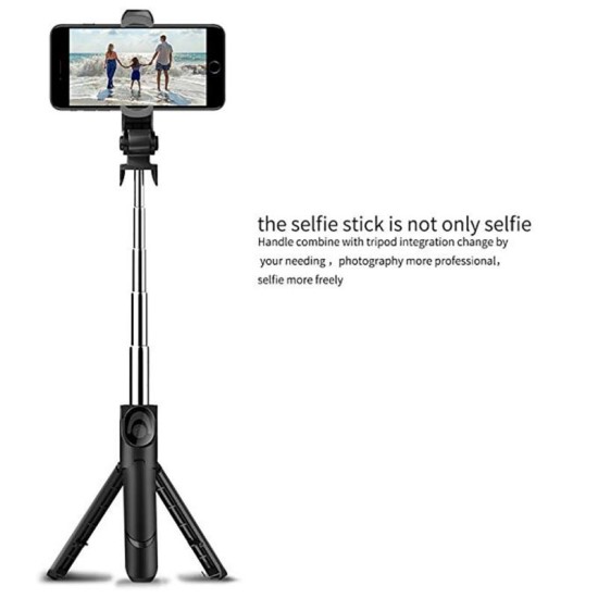 XT09 Tripod Stand Extendable 360° Rotation Self-timer Bluetooth Selfie Stick Monopod Foldable Live XT10 Mobile Phone Bracket XT09 pink