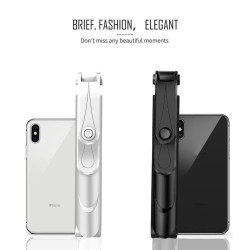 Xt-09 Smartphone Selfie  Stick Bluetooth-compatible Control Adjustable Height Selfie Stick With Tripod Compatibility For Android 10.0 Above Ios White