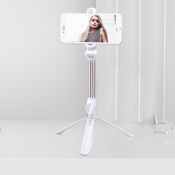 Xt10 Selfie Stick Wireless Bluetooth Selfie Stick Tripod With Remote Control Monopod Selfie Stick Shutter XT10 Selfie Stick-White