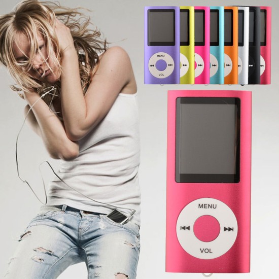 1.8-inch MP3 Player Music Playing Built-in FM Radio Recorder Ebook Player with Headphones USB Cable Blue