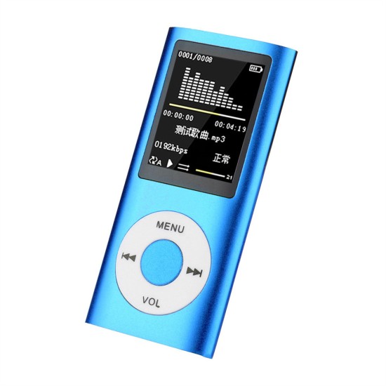 1.8-inch MP3 Player Music Playing Built-in FM Radio Recorder Ebook Player with Headphones USB Cable Pink
