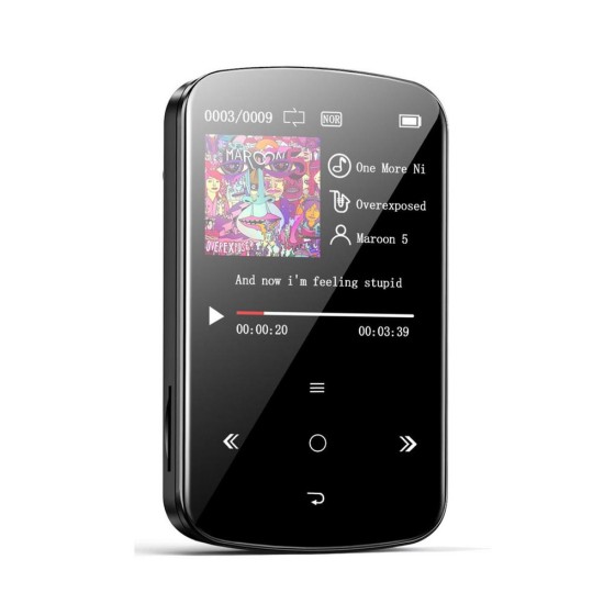 32gb Portable Mini Clip Mp3  Player Bluetooth-compatible 5.0 Music Lossless Hifi Sound Audio Player With Fm Radio Pedometer Function 32GB black