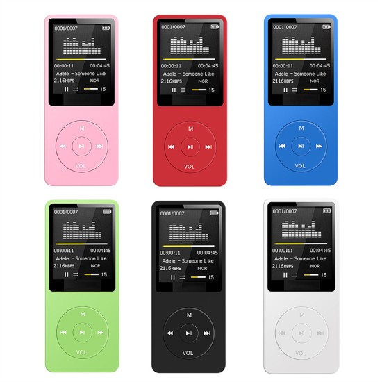 Bluetooth MP3 Music Player Lossless Portable Fm Radio External Ultra-thin Student MP3 Recorder Green