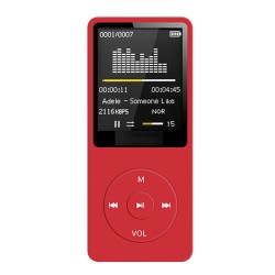 Bluetooth MP3 Music Player Lossless Portable Fm Radio External Ultra-thin Student MP3 Recorder Red