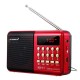 K11 FM Rechargeable Mini Portable Radio Handheld Digital FM USB TF MP3 Player Speaker Black red_K11