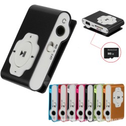 Mini Cube Mp3 Player Support Tf-card / Micro Sd Rechargeable Portable Key Music Player With Meatal Clip silver
