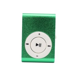Sport Clip-type Mini MP3 Player Stereo Music Speaker USB Charging Green