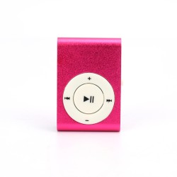 Sport Clip-type Mini MP3 Player Stereo Music Speaker USB Charging Pink