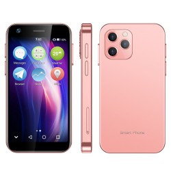 3.0 inch Xs12 Mini Android Smartphone 4G MTK6739CW Quad-core 3GB RAM 32GB ROM Dual Sim Android 9.0 Mobile Wifi Pocket Phone Pink