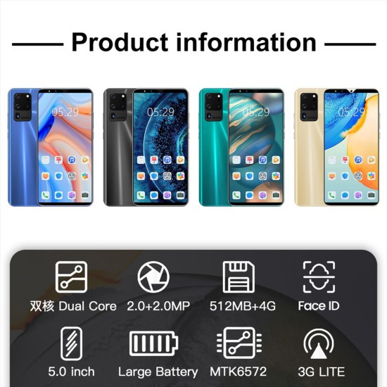 5.8 inch Screen S23pro Smart Phone MTK6572 Dual Core 512MB RAM 4GB ROM Android 4.4 Dual Card Phone Blue EU Plug