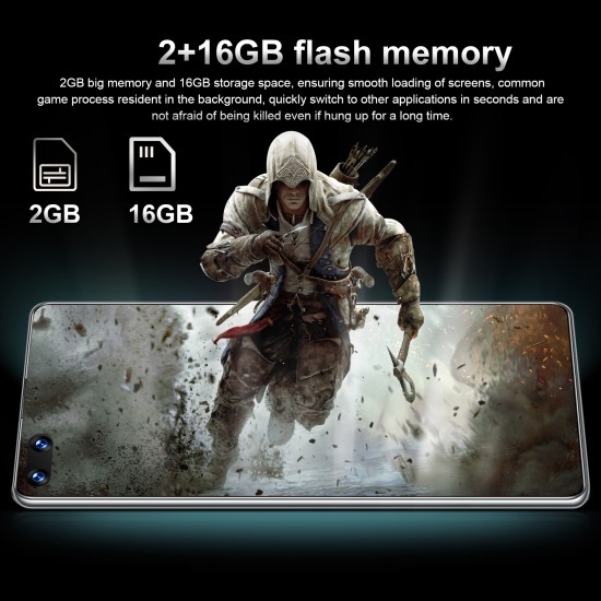 6.8-inch Mate40 RS+ High-definition Large-screen 3G Smartphone 2+16GB Black EU Plug