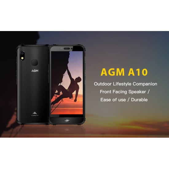 AGM A10 Front placed speaker 5.7" HD+ 4G/6G +128G Android 9 Rugged Phone 4400mAh IP68 Waterproof Smartphone black_4GB+64GB-Russian version