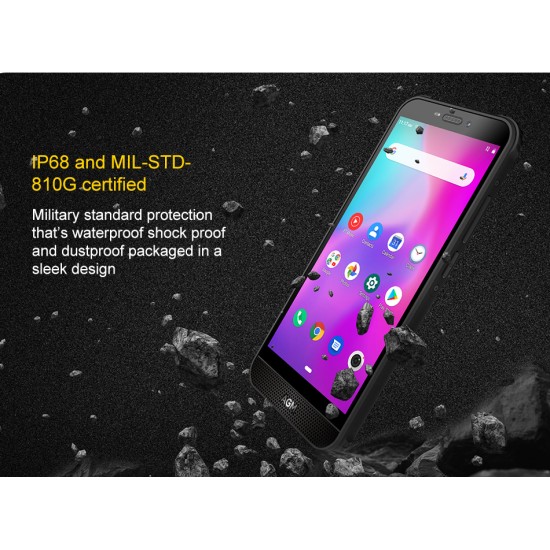 AGM A10 Front placed speaker 5.7" HD+ 4G/6G +128G Android 9 Rugged Phone 4400mAh IP68 Waterproof Smartphone black_4GB+64GB-European version