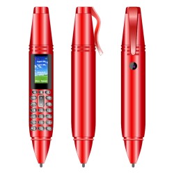 Ak007 Pen Type Mini Mobile Phone 0.96 Inch Screen Gsm Bluetooth Camera Dialer with Voice Recorder Red