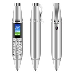 Ak007 Pen Type Mini Mobile Phone 0.96 Inch Screen Gsm Bluetooth Camera Dialer with Voice Recorder Silver