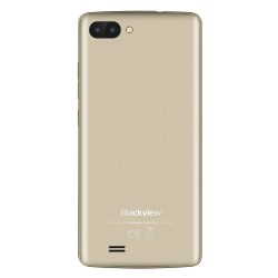 Blackview A20 Smartphone 1GB RAM Quad Core Android 5.5 Inch Screen 3G Dual Camera Mobile Phone (Gold)