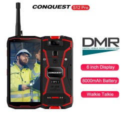 CONQUEST S12 Pro Phone Safety Explosion Proof IP68 4G Mobile Phone 8000mAh Android Rugged Smartphone EU Plug red_6+128GB with intercom