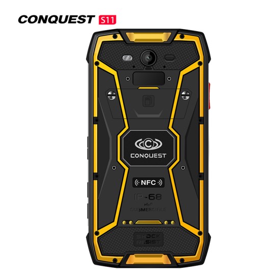 Conquest S11 7000mAh NFC OTG IP68 Shockproof 4G Smartphone Android 7.0 6GB RAM 128GB ROM Cell Phones Rugged Mobile Phone Red 6+128GB