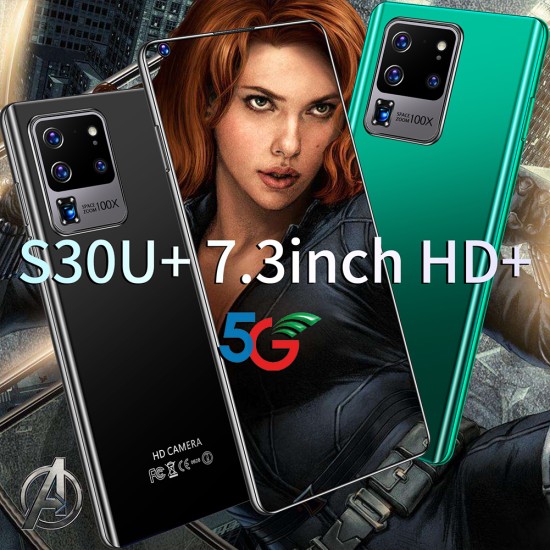 H40 S30U+ 7.3 Inch Large Screen Smartphone 2gb+16gb Facial Recognition Smart Phone Black (EU Plug)