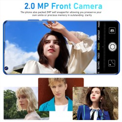 H40 S30U+ 7.3 Inch Large Screen Smartphone 2gb+16gb Facial Recognition Smart Phone Blue (US Plug)