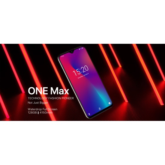 UMIDIGI One Max 4G Phablet Phone - Android 8.1, 6.3 Inch Display, 4GB RAM, 128GB ROM, 4150mAh - Aurora  Black (EU Version)