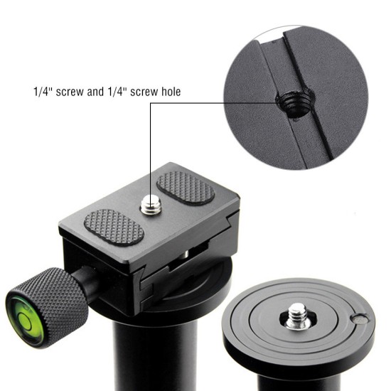 1/4 Quick Release QR Plate Clamp Adapter Mount for Camera Tripod Ball Head black