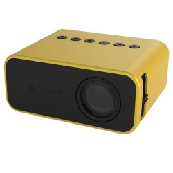 Yt500 Home Mini Projector Media Player Miniature Children Led Mobile Phone Projector Built-in Speaker Yellow EU Plug