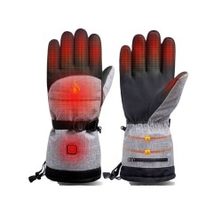 Electric Heating Gloves Rechargeable Lithium Battery Smart Warm Heating Gloves Winter Outdoor Skiing Cycling Black Gray
